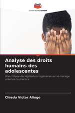 Analyse des droits humains des adolescentes