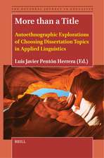 More than a Title: Autoethnographic Explorations of Choosing Dissertation Topics in Applied Linguistics