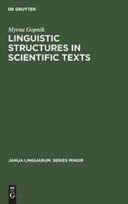 Linguistic Structures in Scientific Texts