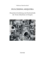 Dulcissima Aequora: Wasserbewirtschaftung Und Hydrotechnik Der Terme Suburbane in Pompeii