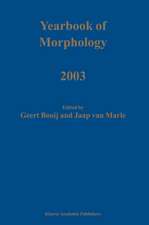 Yearbook of Morphology 2003