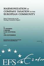 Harmonization of Company Taxation in the European Community