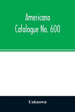 Americana Catalogue No. 600