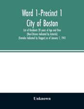 Ward 1-Precinct 1; City of Boston; List of Residents 20 years of Age and Over (Non-Citizens Indicated by Asterisk) (Females Indicated by Dagger) as of January 1, 1941