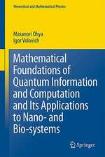 Mathematical Foundations of Quantum Information and Computation and Its Applications to Nano- and Bio-systems