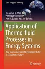 Application of Thermo-fluid Processes in Energy Systems: Key Issues and Recent Developments for a Sustainable Future