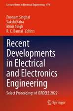 Recent Developments in Electrical and Electronics Engineering: Select Proceedings of ICRDEEE 2022