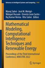 Mathematical Modeling, Computational Intelligence Techniques and Renewable Energy