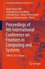 Proceedings of 4th International Conference on Frontiers in Computing and Systems: COMSYS 2023, Volume 1